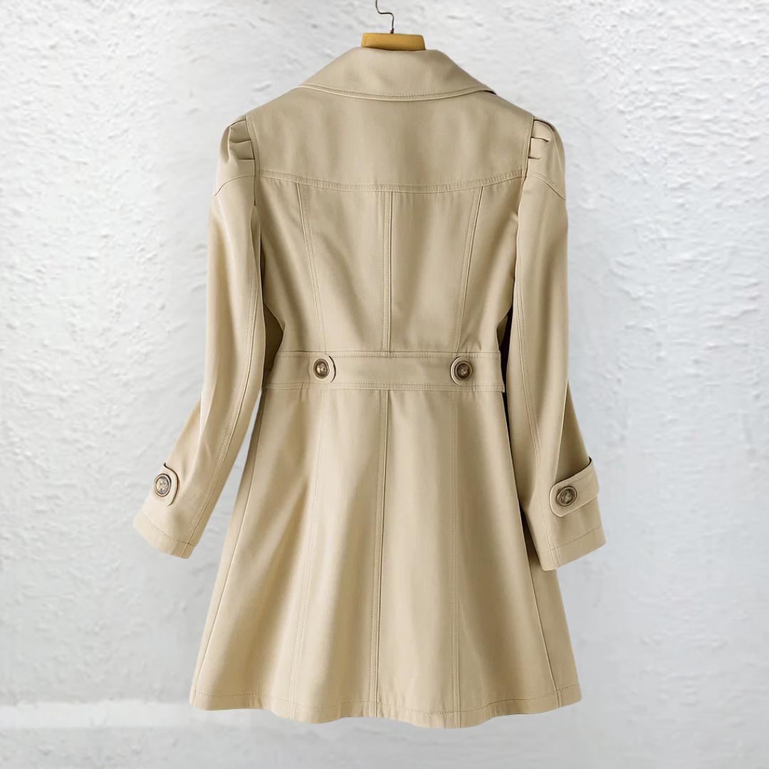Abrigo Trench Mujer Corte Entallado Media Temporada
