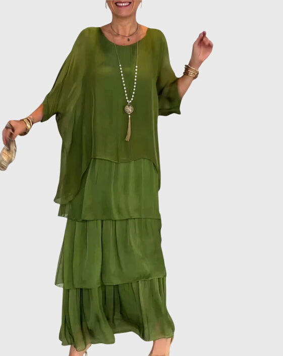 Vestido maxi mujer fluido falda amplia ligero verano