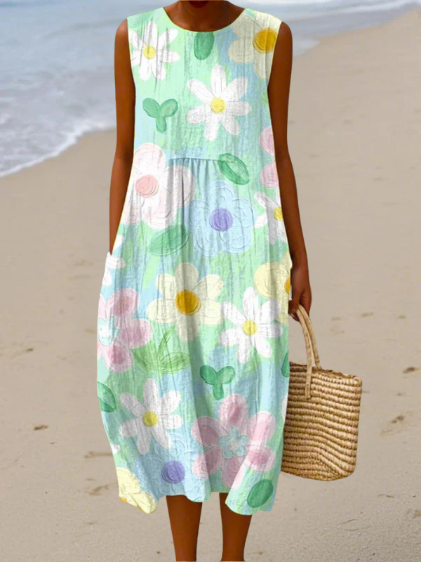 Vestido midi mujer Tejido ligero Fresco y cómodo verano - Mavetta