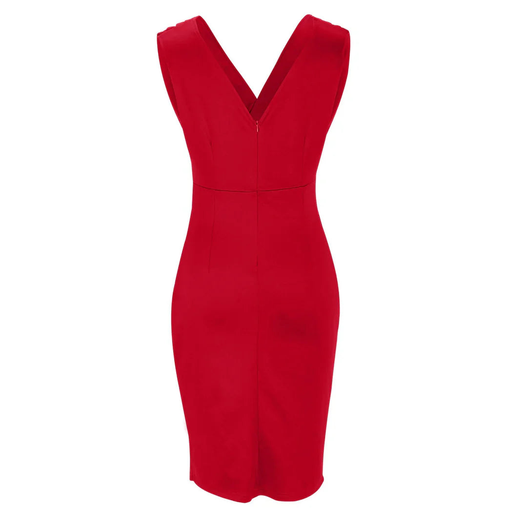 Vestido Mujer Drapado con Abertura Lateral Elegante