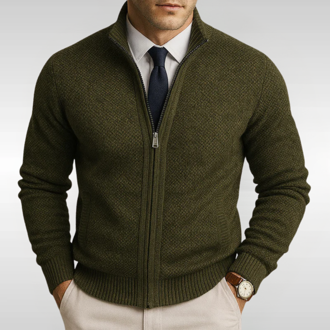 Chaqueta Punto Hombre con Cremallera Ajuste Casual