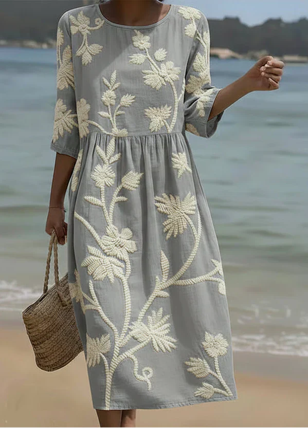 Vestido midi mujer con estampado floral y corte recto - Mavetta