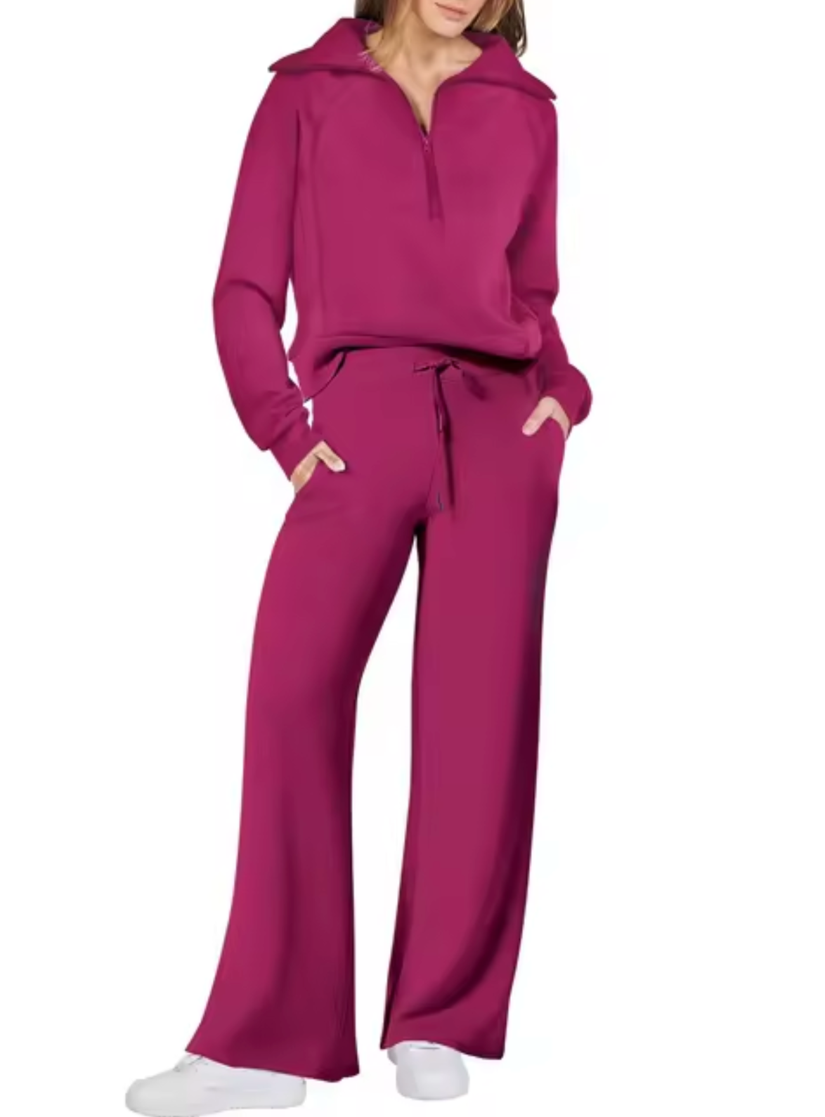 Sudadera Mujer con Cuello Alto y Puños Ajustados