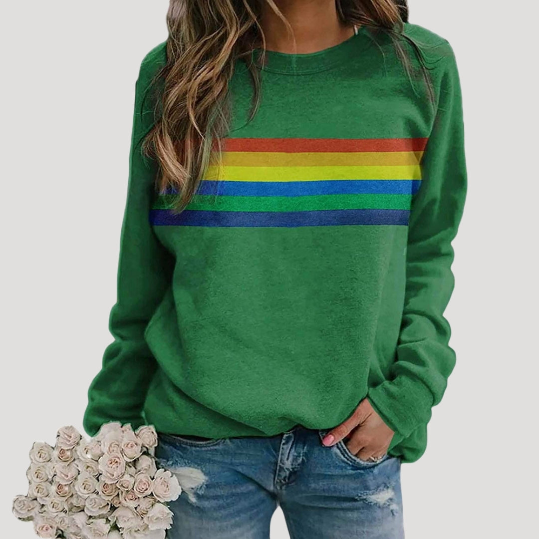 Sudadera Mujer Algodón Rayas Primavera Ajuste Casual