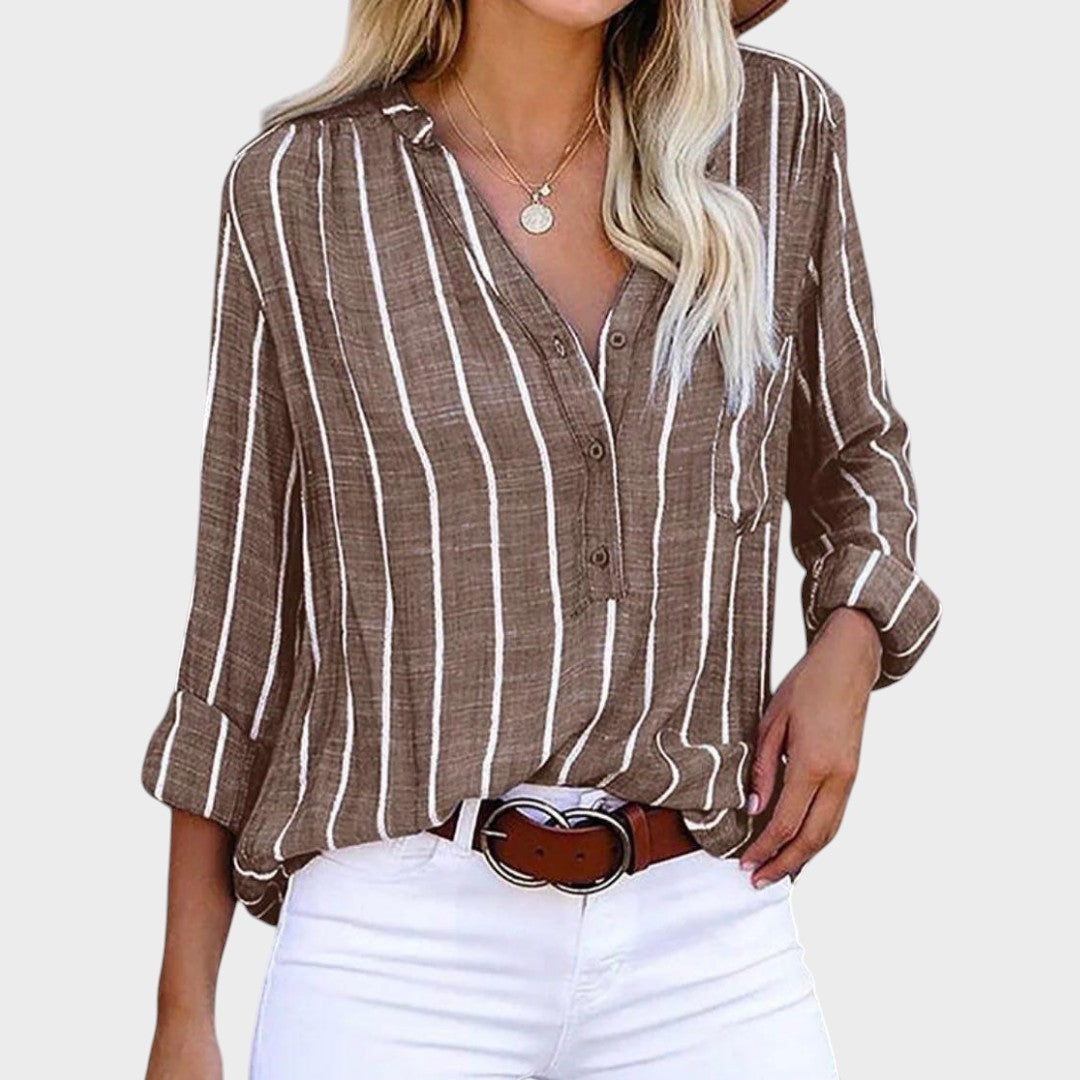 Blusa Mujer Artesanal con Rayas Ajuste Regular