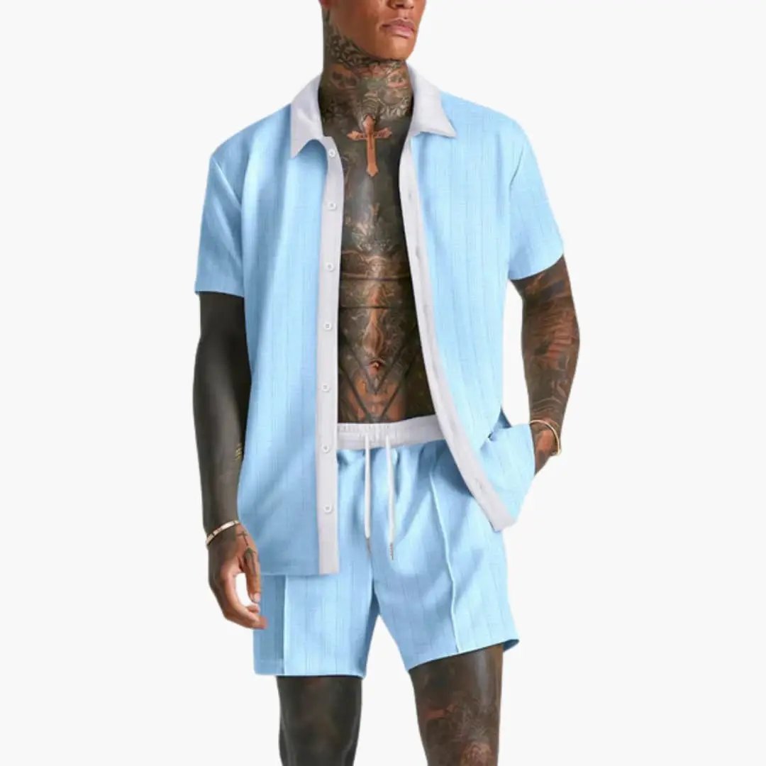 Conjunto verano hombre con shorts y cordón ajustable
