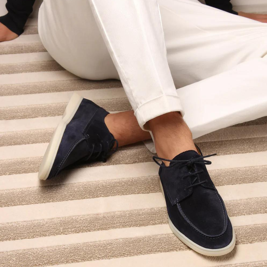 Zapatos Hombre de Gamuza con Cordones Estilo Informal