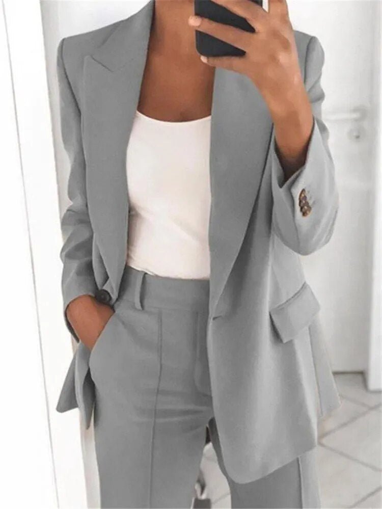 Traje Mujer con Blazer y Pantalón a Juego Elegante