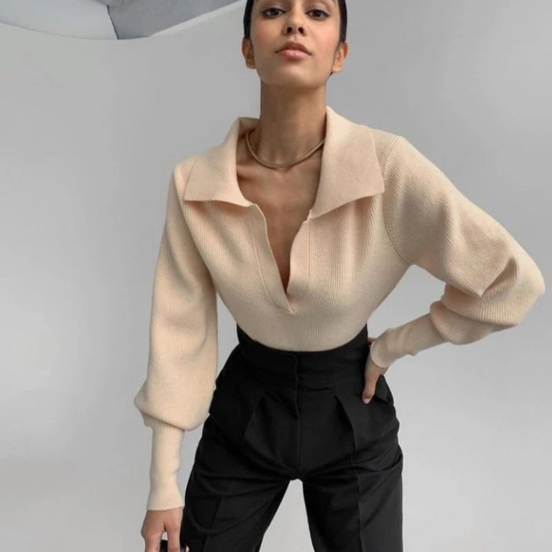 Suéter Mujer de Punto Suave Ajuste Clásico
