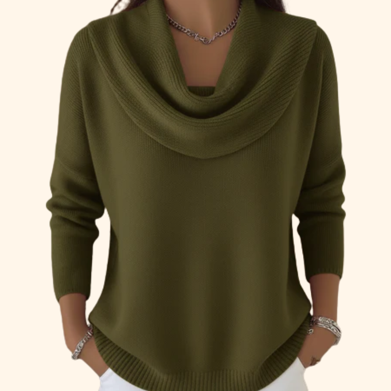 Jersey mujer de punto suave cuello redondo cómodo