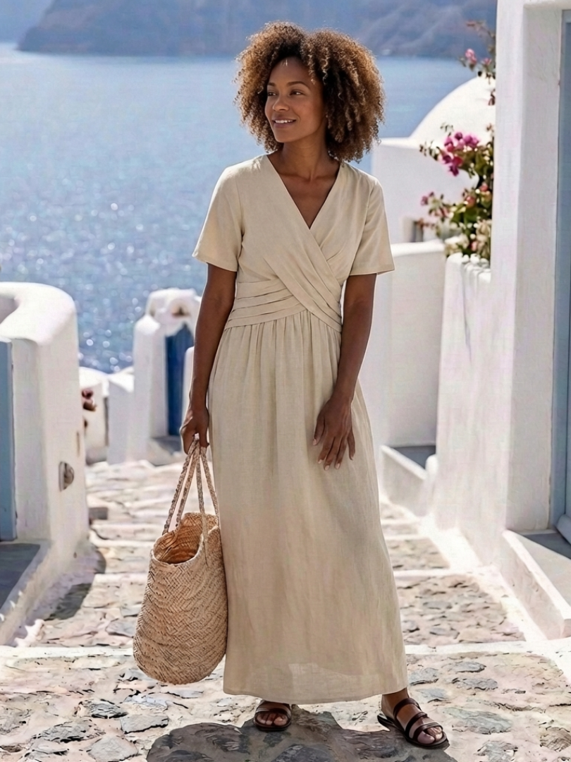 Vestido Mujer Ligero de Tela Suave y Corte Ajustado
