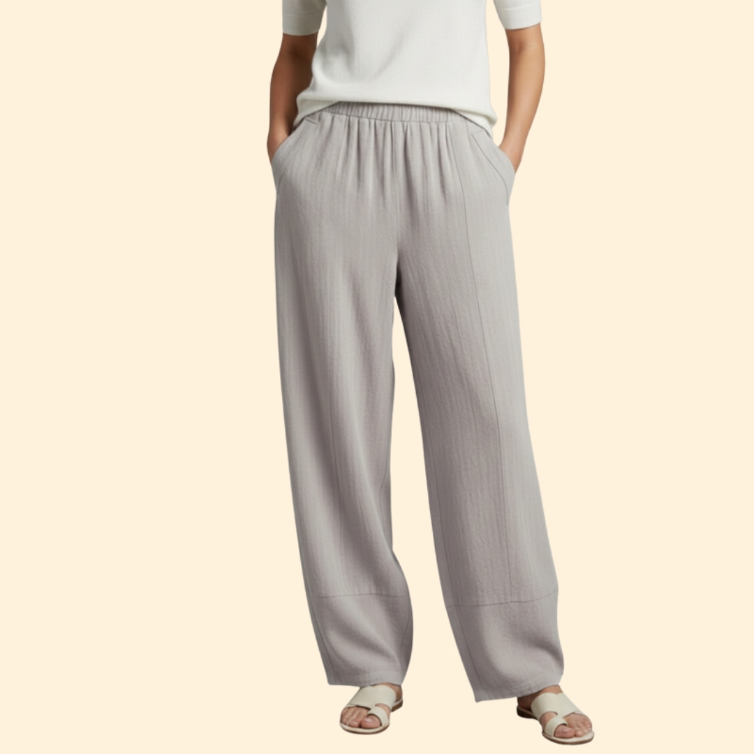Pantalones Capris Mujer Algodón Cintura Elástica Corte Holgado