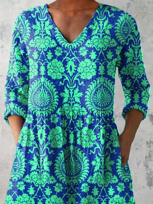 Blusa Mujer Larga Cuello en V Ajuste Holgado