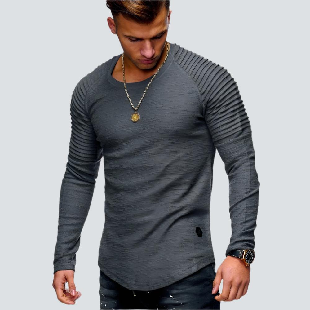 Jersey Hombre de Canalé Cuello Redondo Manga Larga