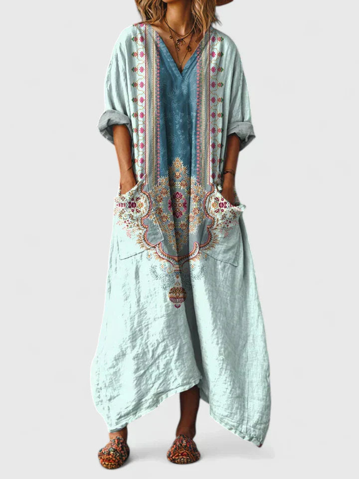 Vestido Maxi Mujer Fluido Suelto Estilo Boho