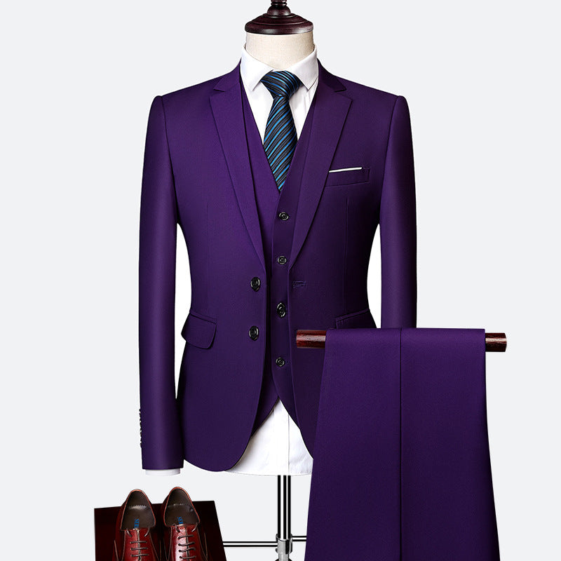 Traje Hombre Tres Piezas Clásico Ajuste Regular