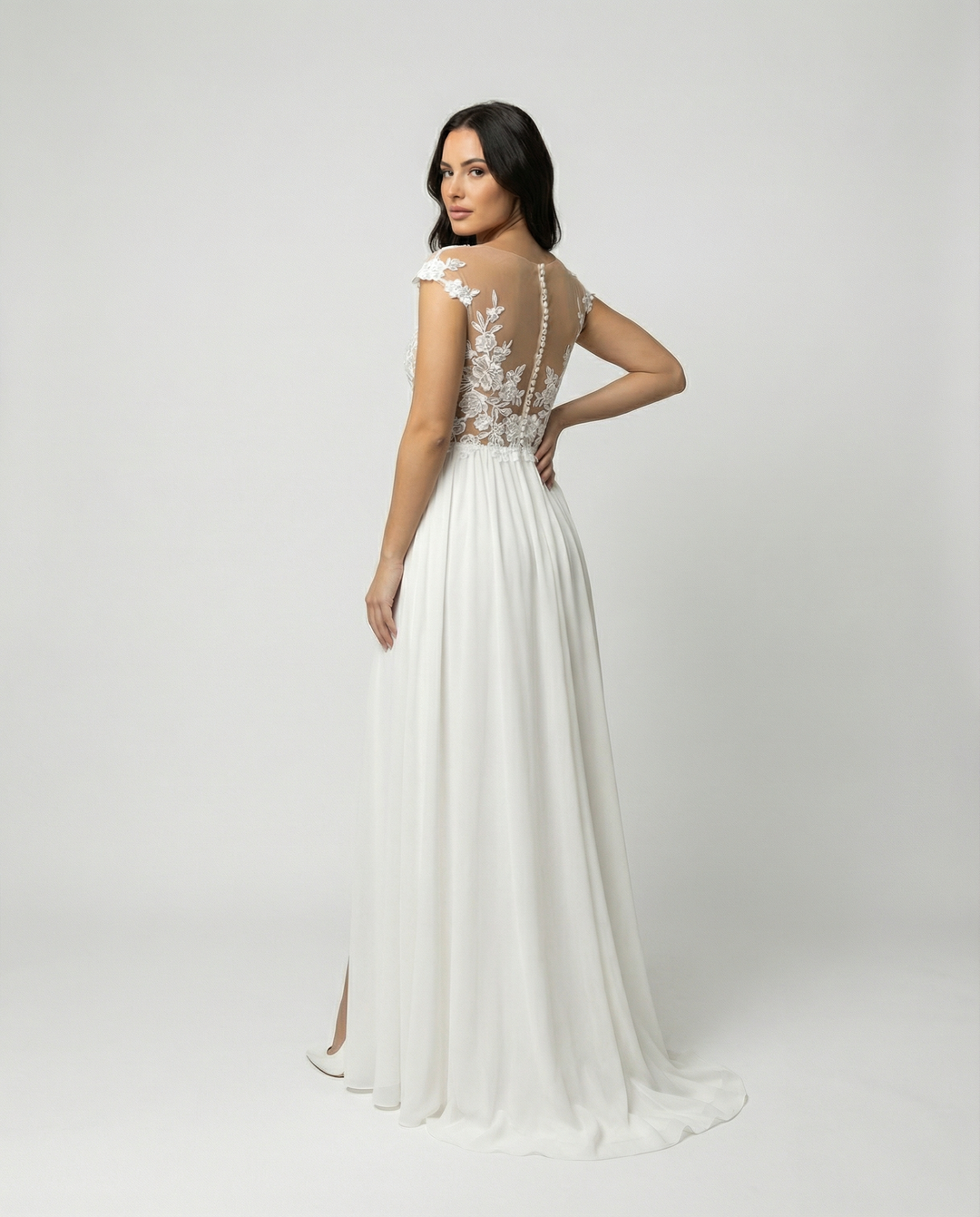 Vestido largo mujer de encaje maternidad maxi