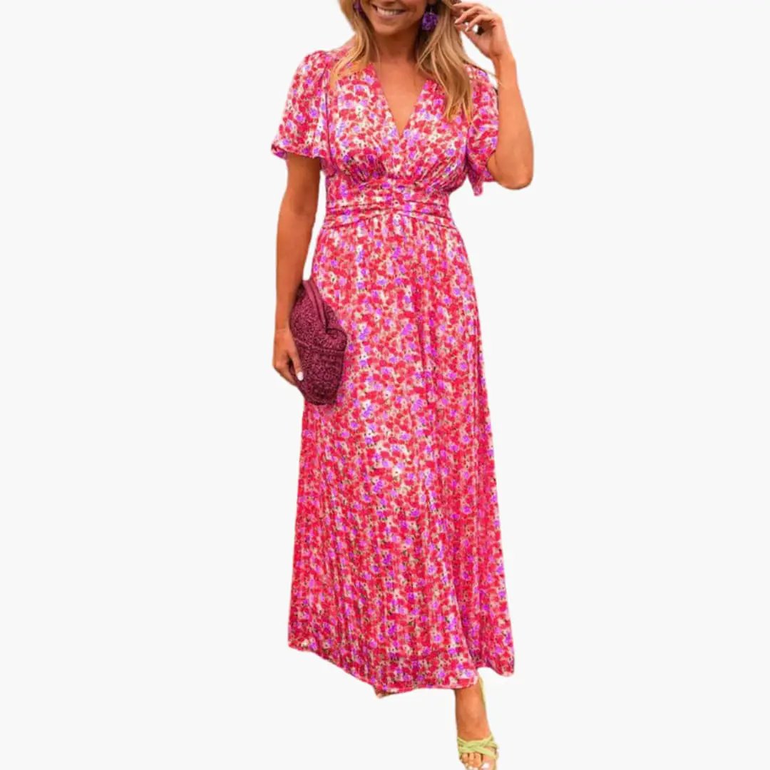 Vestido maxi mujer cruzado con escote en V