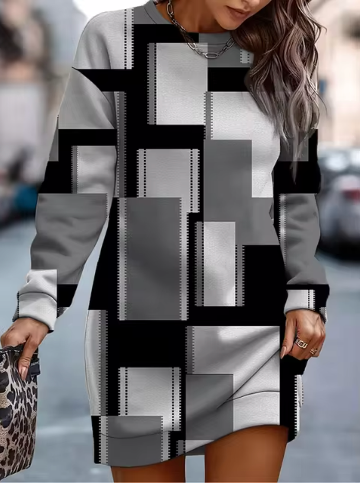 Vestido Sudadera Mujer Estilo Casual Ajuste Cómodo