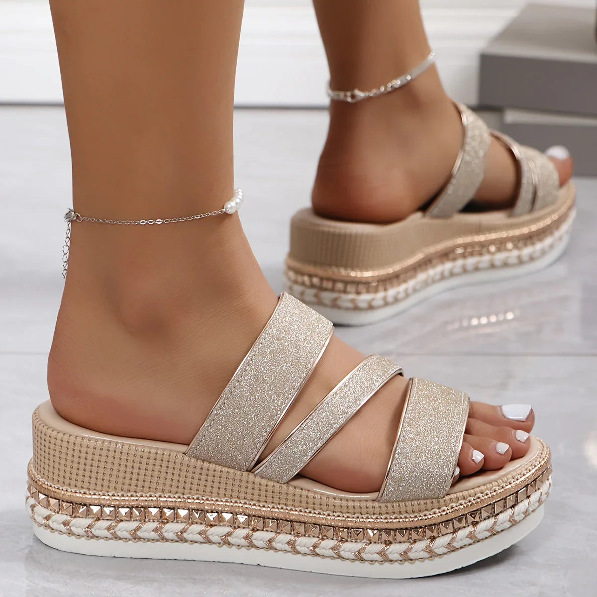 Sandalias Mujer Cuña Comodas Elegantes