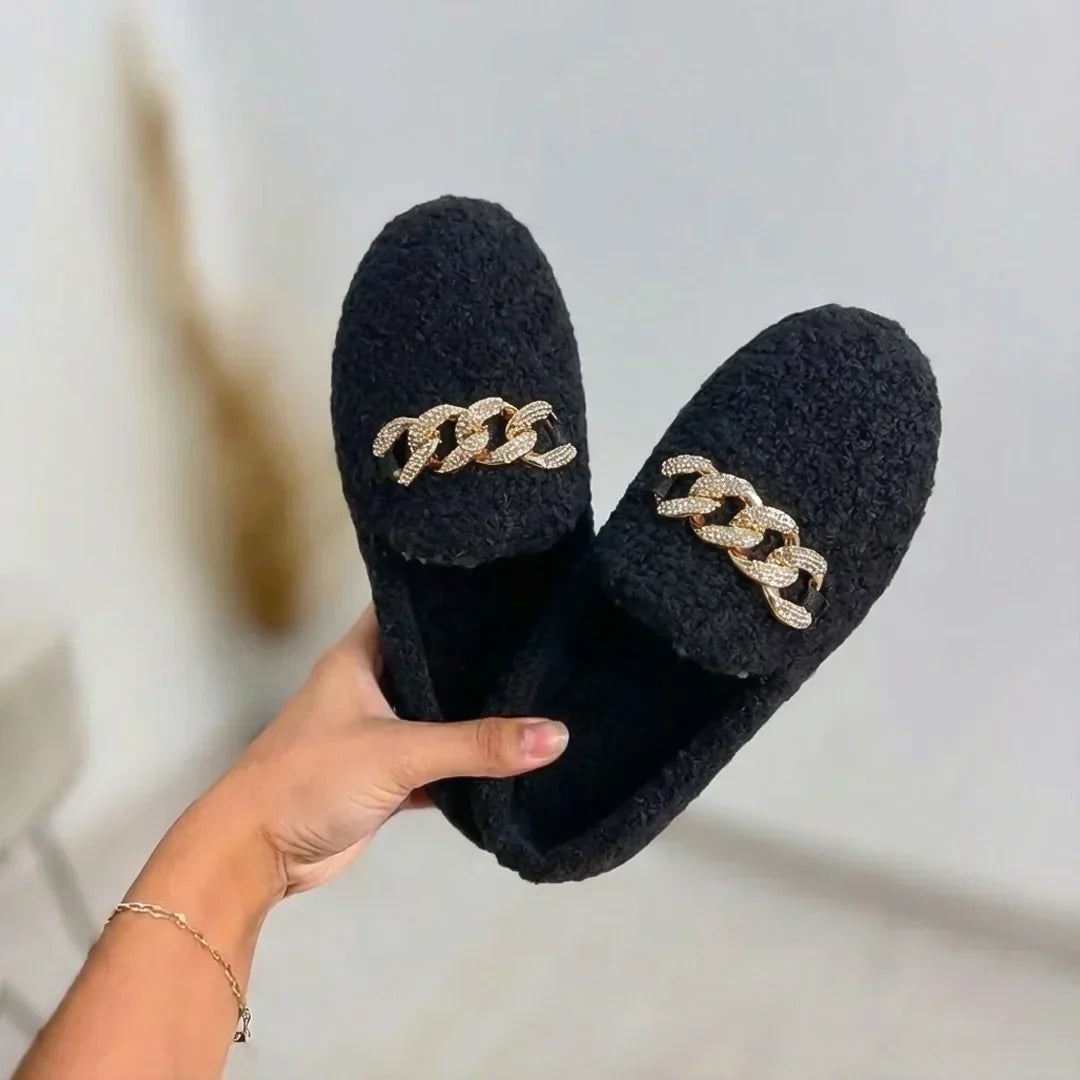 Pantuflas mujer interior cálidas suela cómoda estilo elegante
