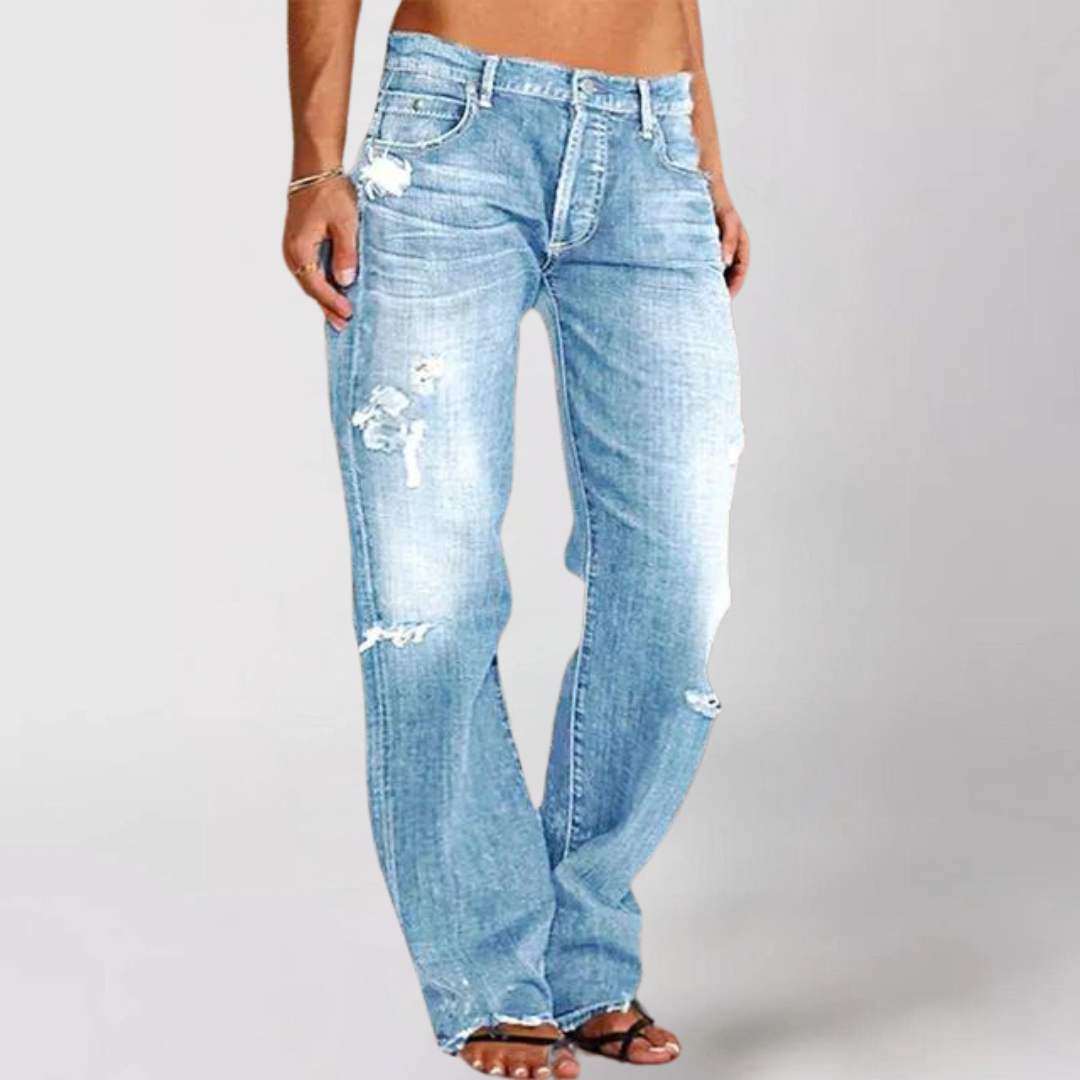 Pantalones Vaqueros Mujer Talle Bajo Ajuste Amplio Relajado