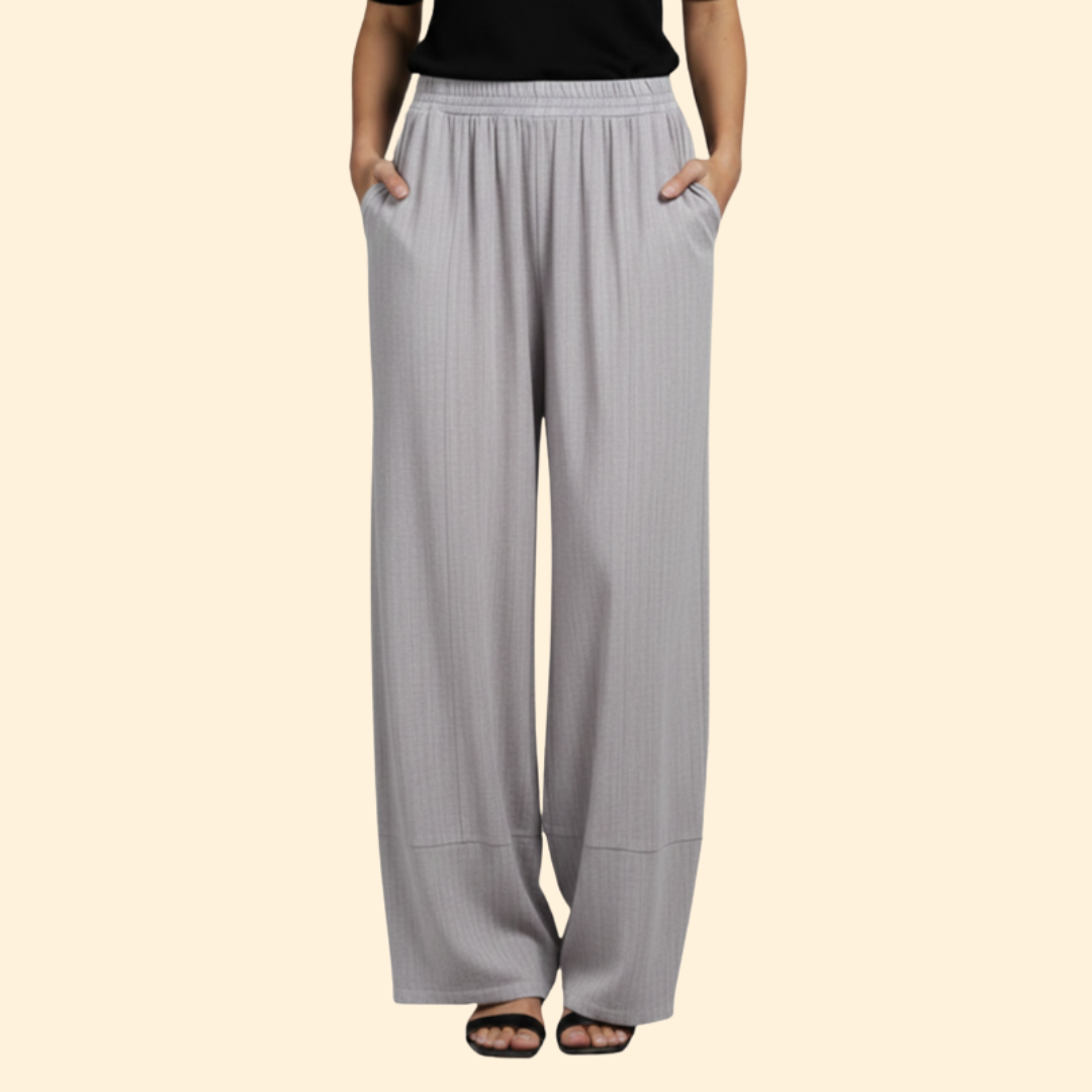 Pantalones Mujer Pata Ancha Algodón Cintura Elástica Holgados