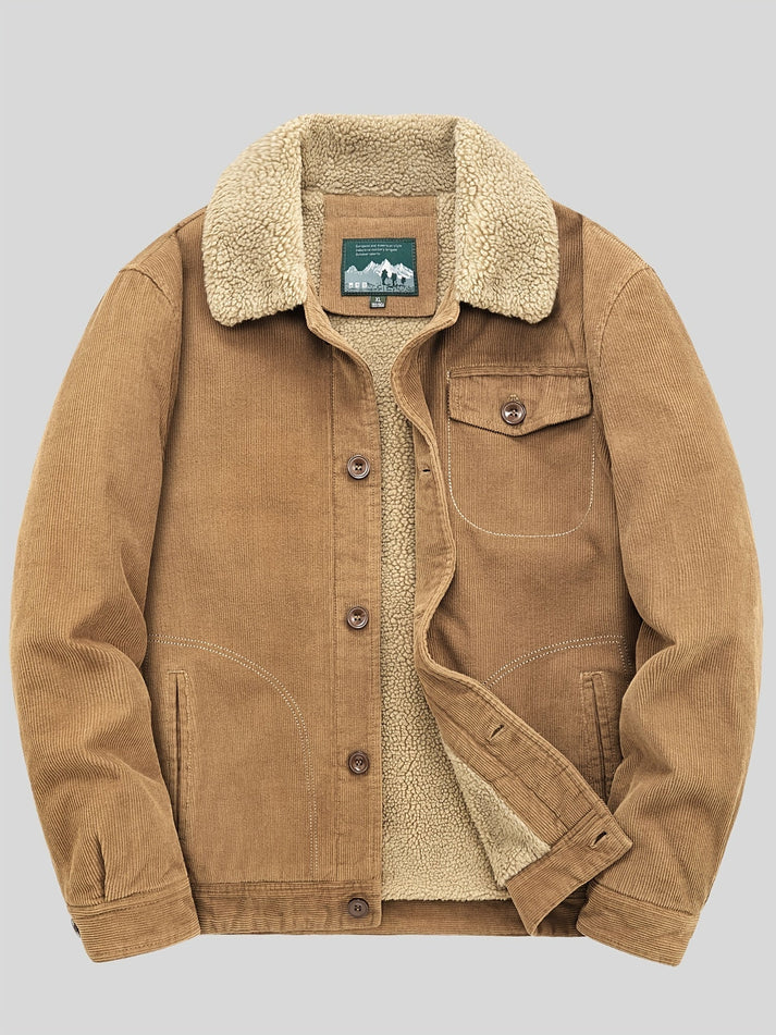 Chaqueta exterior hombre de forro polar con bolsillo en el pecho