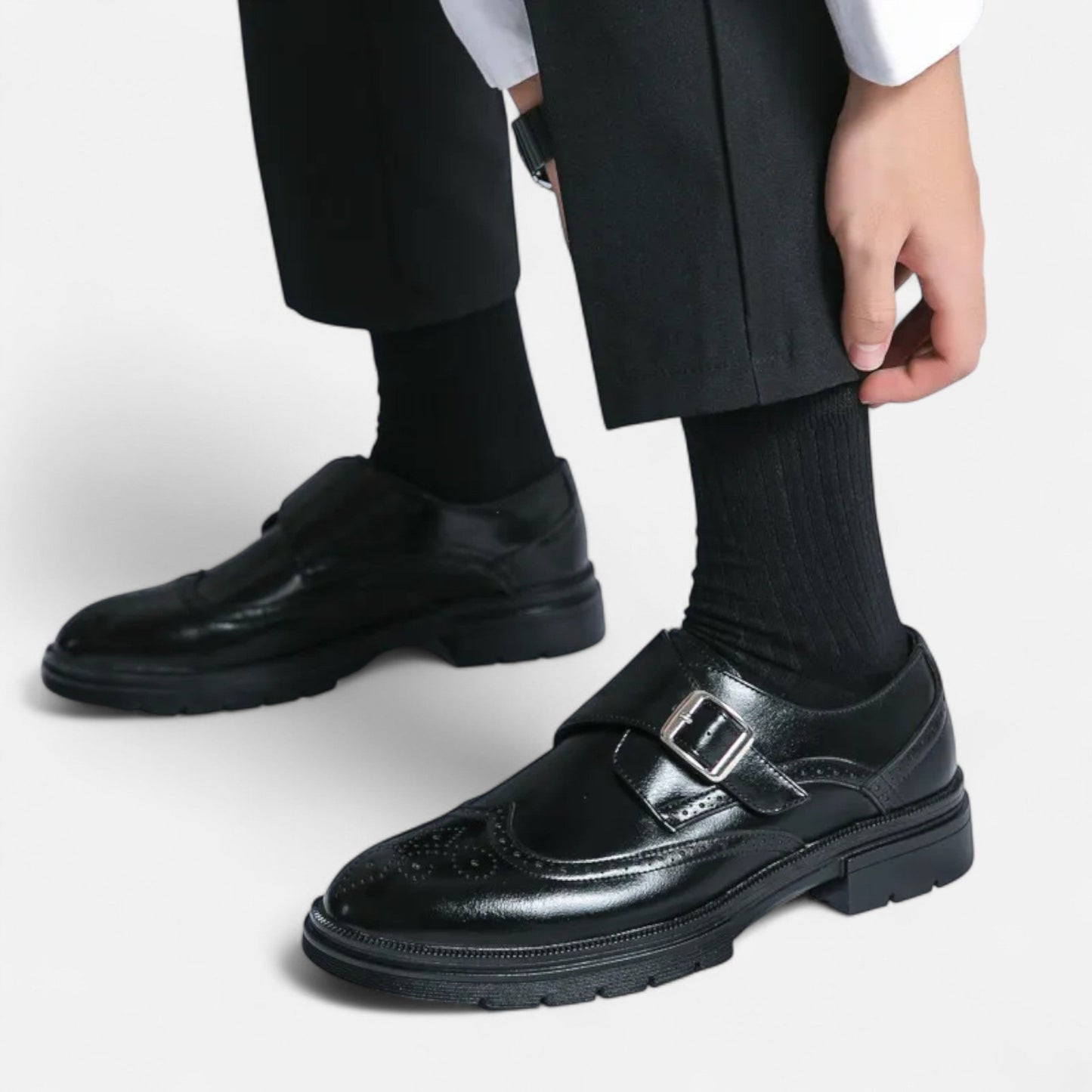 Zapatos Oxford Hombre Piel Monk Strap Brogue
