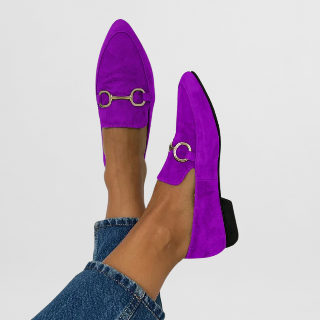 Mocasines Mujer Tacón Bajo Detalle Metálico