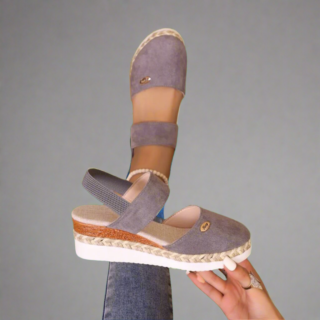 Sandalias Cuña Mujer Banda Ancha Comodas
