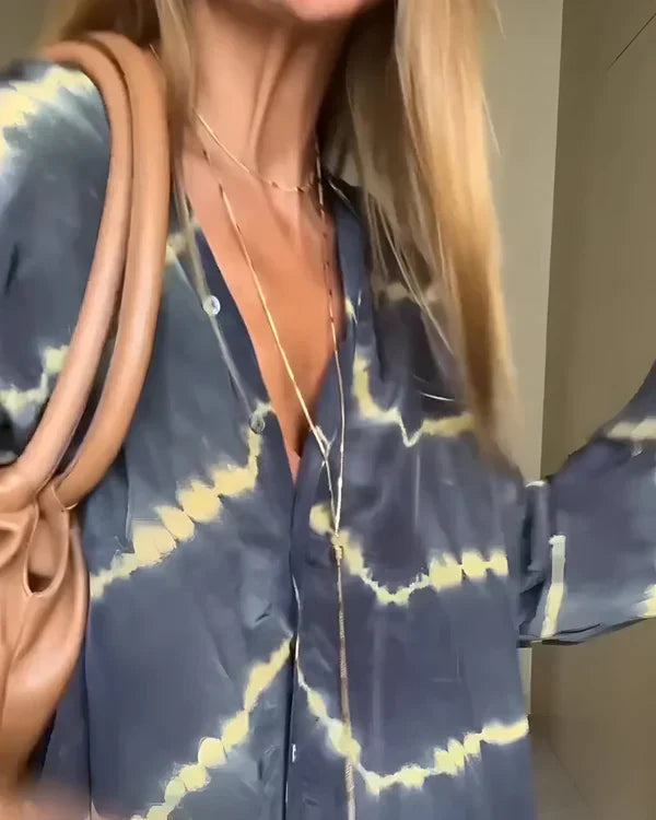 Vestido largo mujer de rayas ligero manga larga bohemio verano