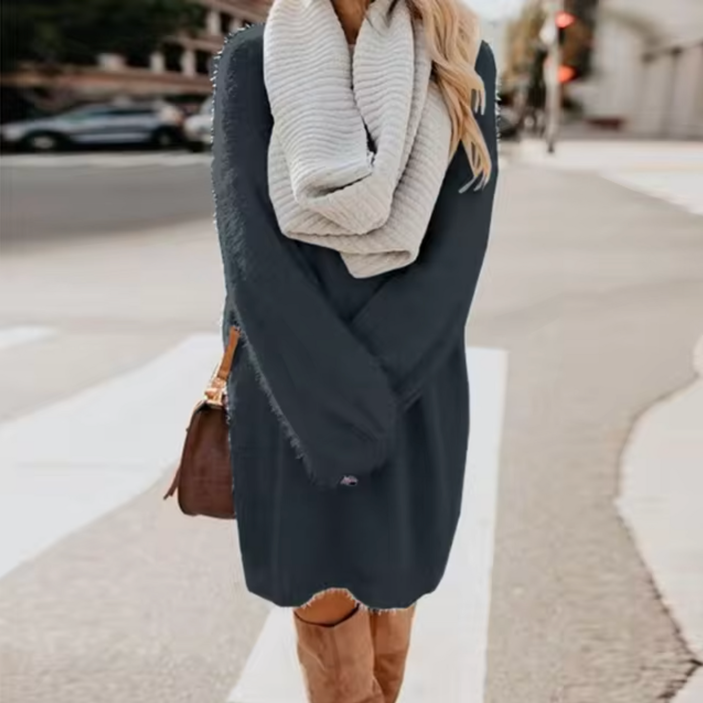 Vestido Suéter Mujer de Algodón Ajuste Cómodo