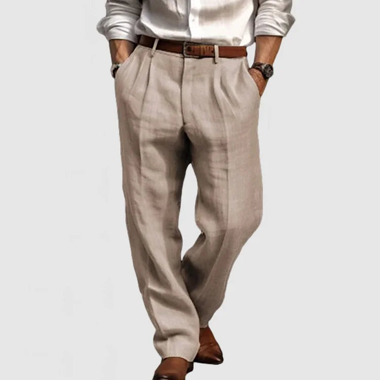 Pantalón Casual Hombre Corte Recto Comodo