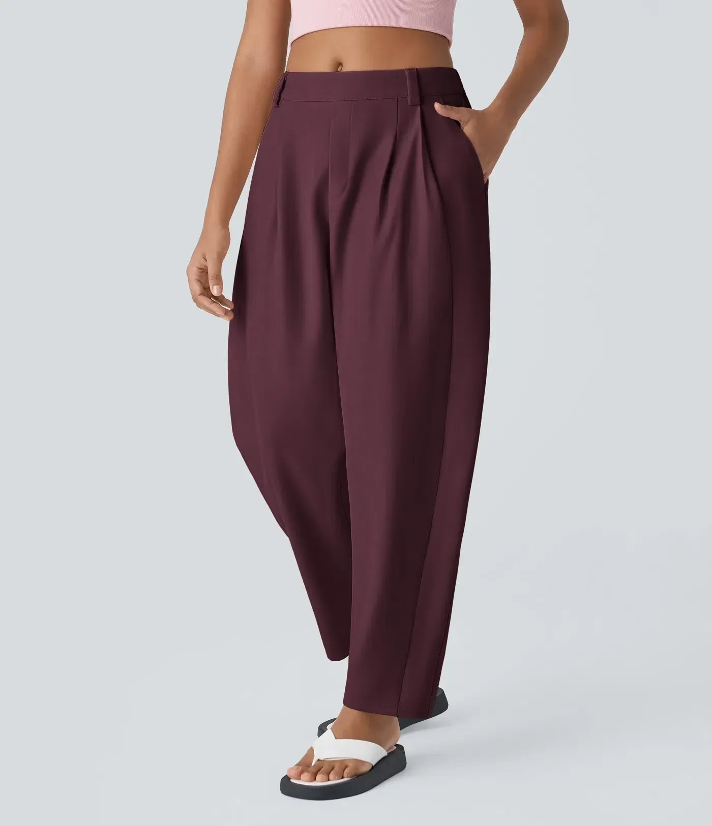 Pantalón Mujer Algodón Cintura Alta Corte Holgado