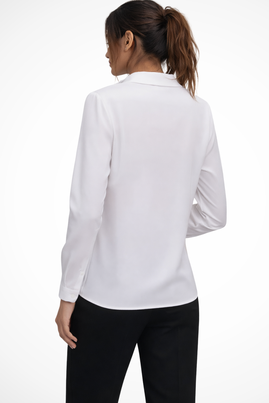 Blusa Mujer Manga Larga Algodón Cuello Clásico