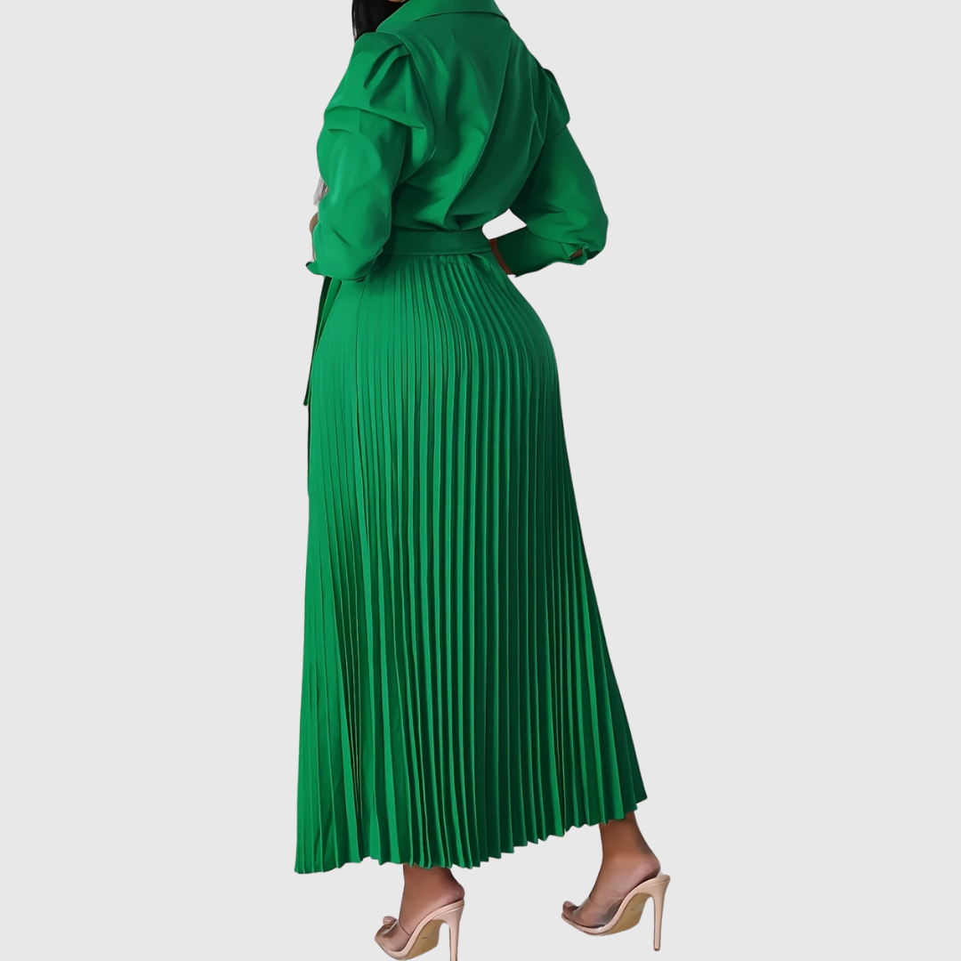 Vestido midi mujer plisado tejido suave