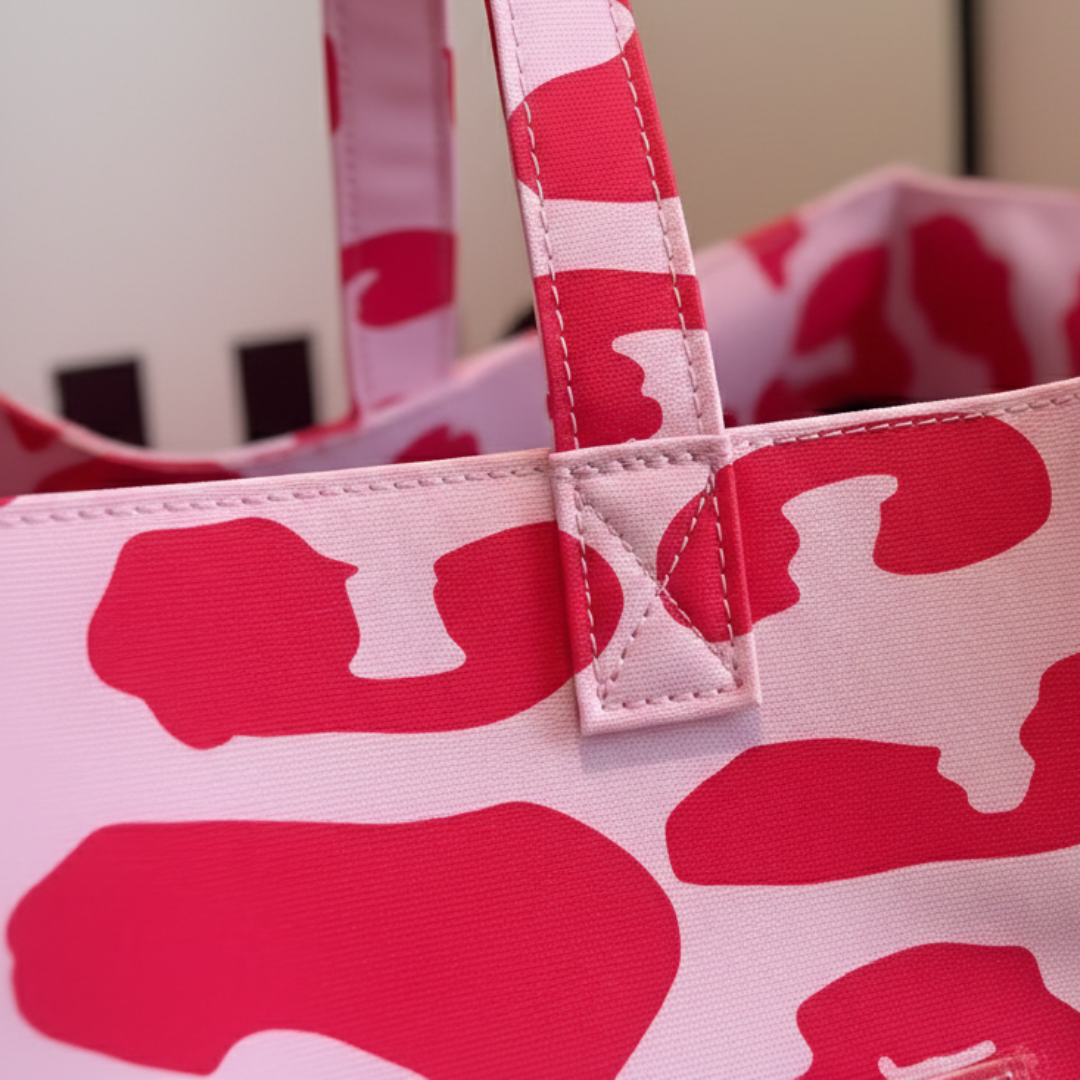Bolso Shopper Mujer Estampado Animal Asa Doble Grande