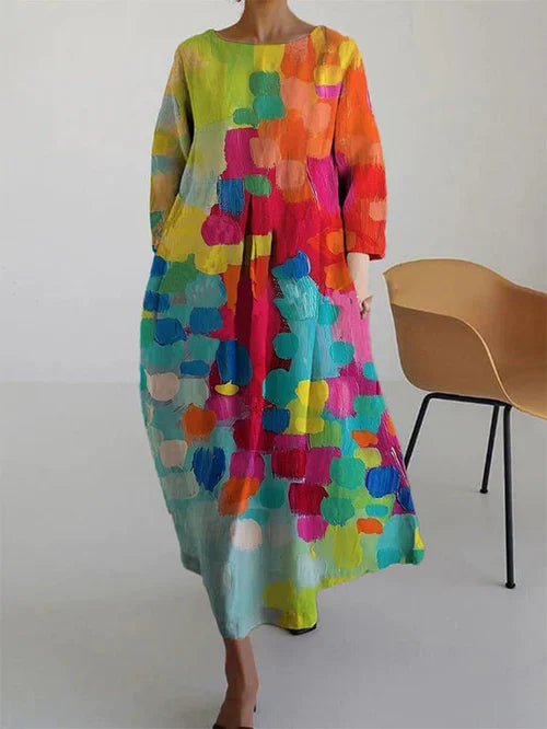 Vestido maxi mujer de tejido ligero estilo relajado