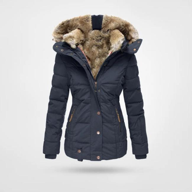 Abrigo Invierno Mujer con Forro de Piel Ajuste Clasico