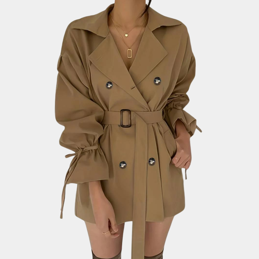 Abrigo Mujer Elegante Ajuste Clásico