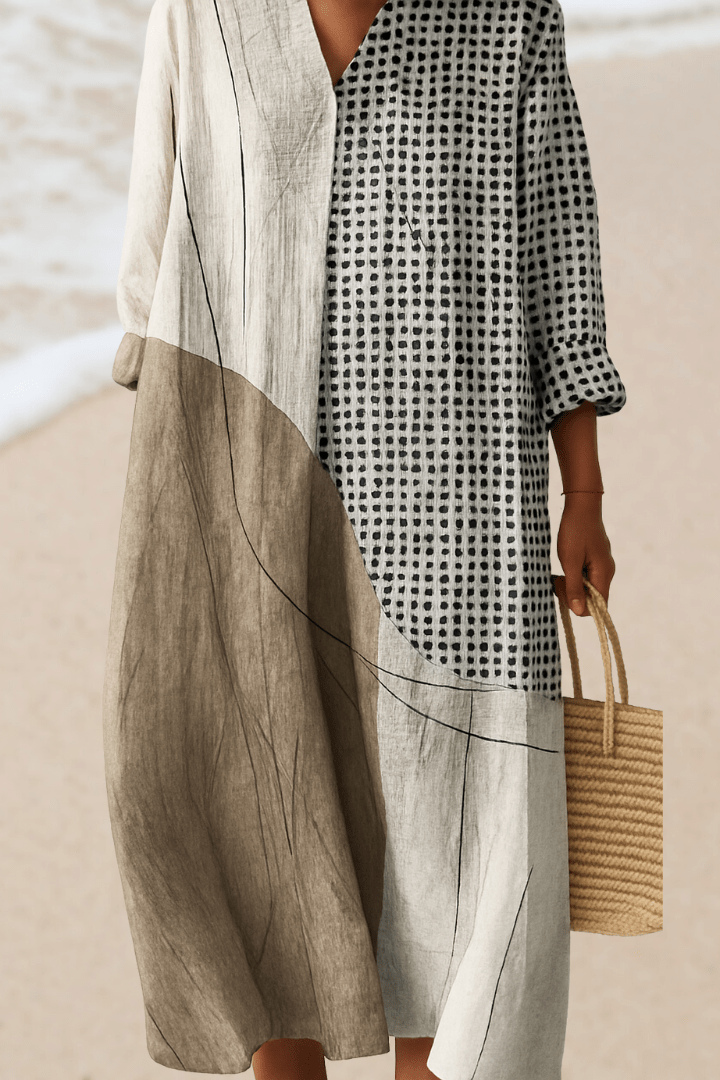 Vestido maxi mujer de tela ligera estilo clásico - Mavetta