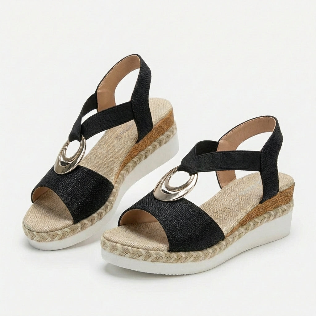 Sandalias Plataforma Mujer de Esparto con Tira en T