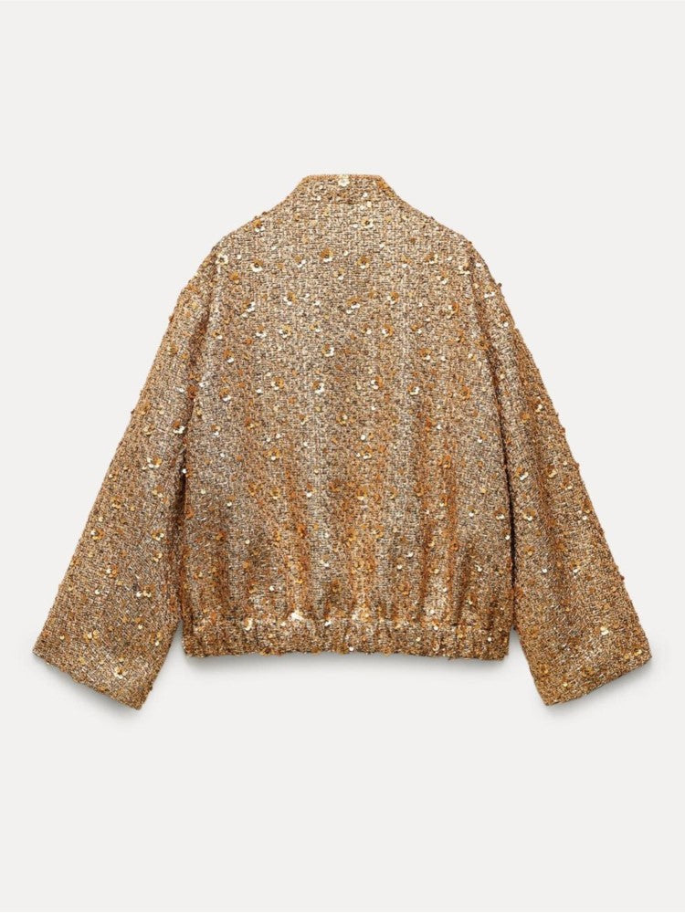 Blazer Mujer con Destellos Ajuste Refinado