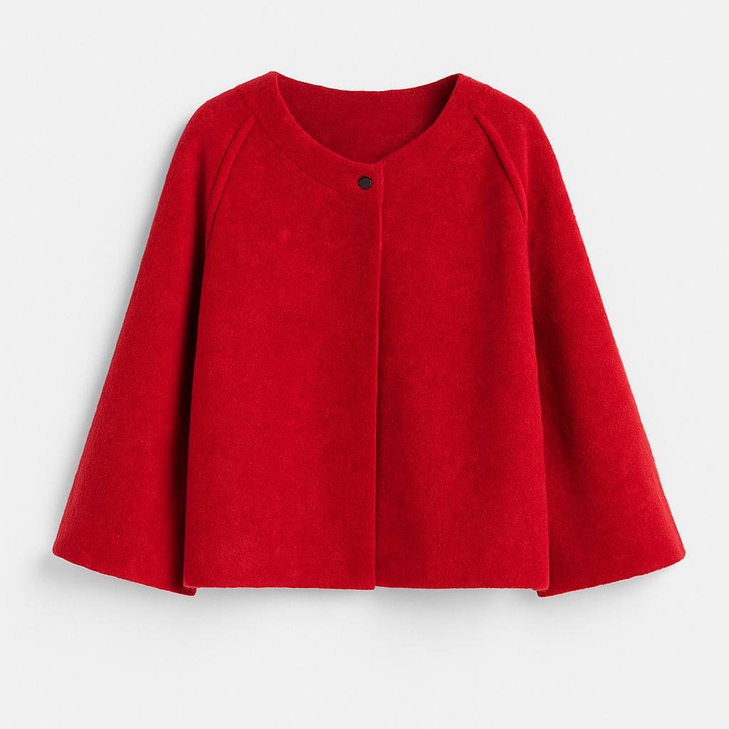 Chaqueta Mujer Corte Recto Cuello Redondo Clásico