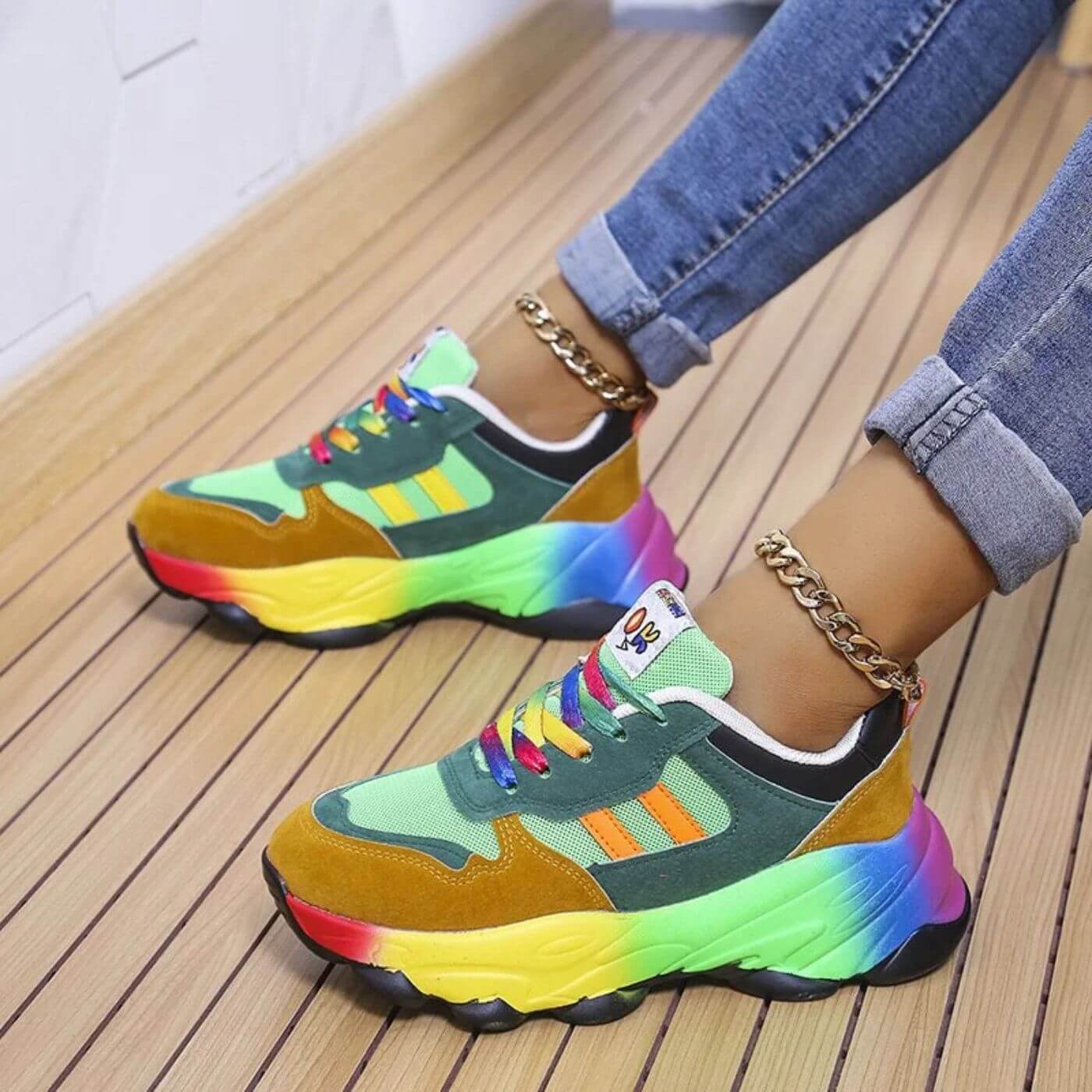 Zapatillas Mujer Combinadas Suela Suave Confort