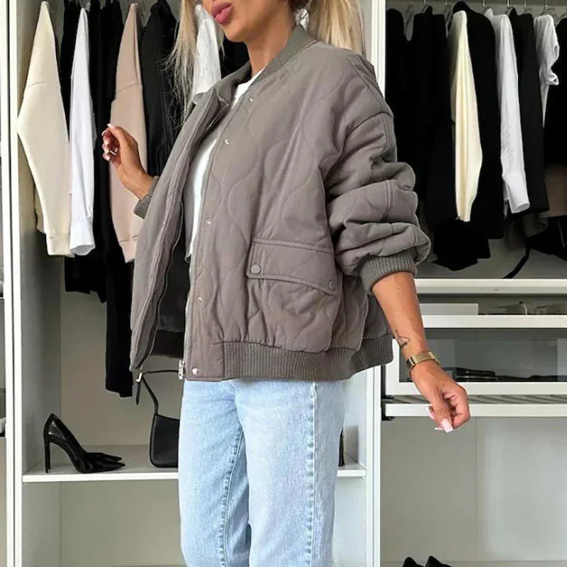Chaqueta Bomber Mujer Acolchada Forrada con Cremallera