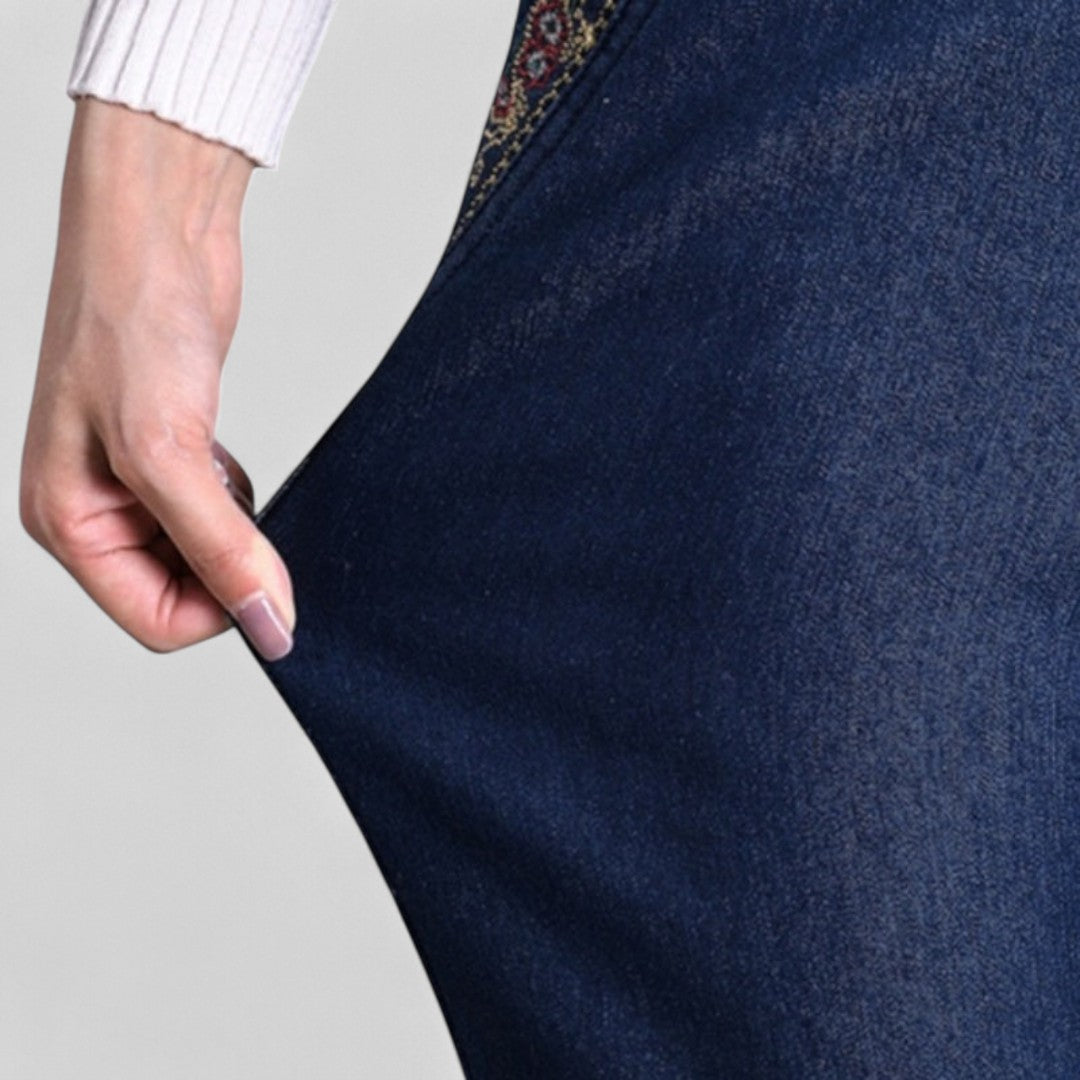 Pantalones Vaqueros Mujer Elásticos Cintura Flexible Bolsillos