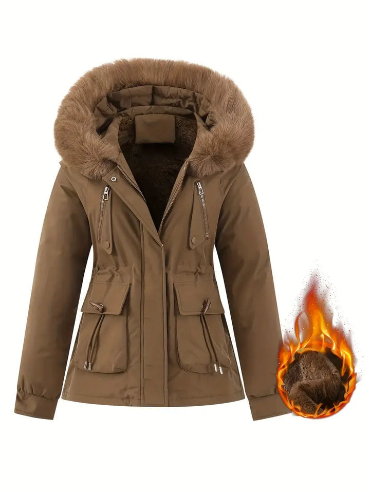 Chaqueta Invierno Mujer Casual Cuello Desmontable