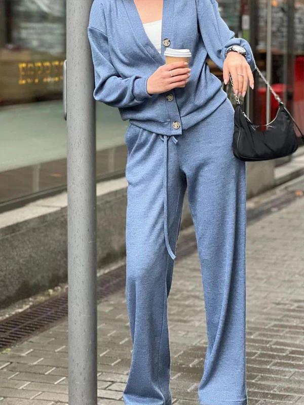 Conjunto Mujer de Punto Cárdigan y Pantalón Ajustado